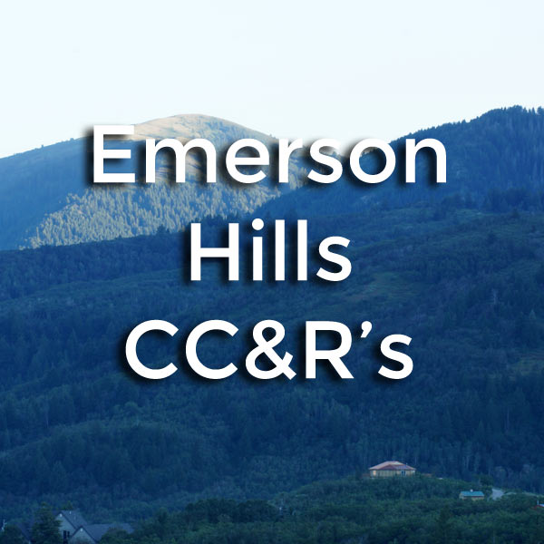 Emerson hills cc&rs, emerson hills utah