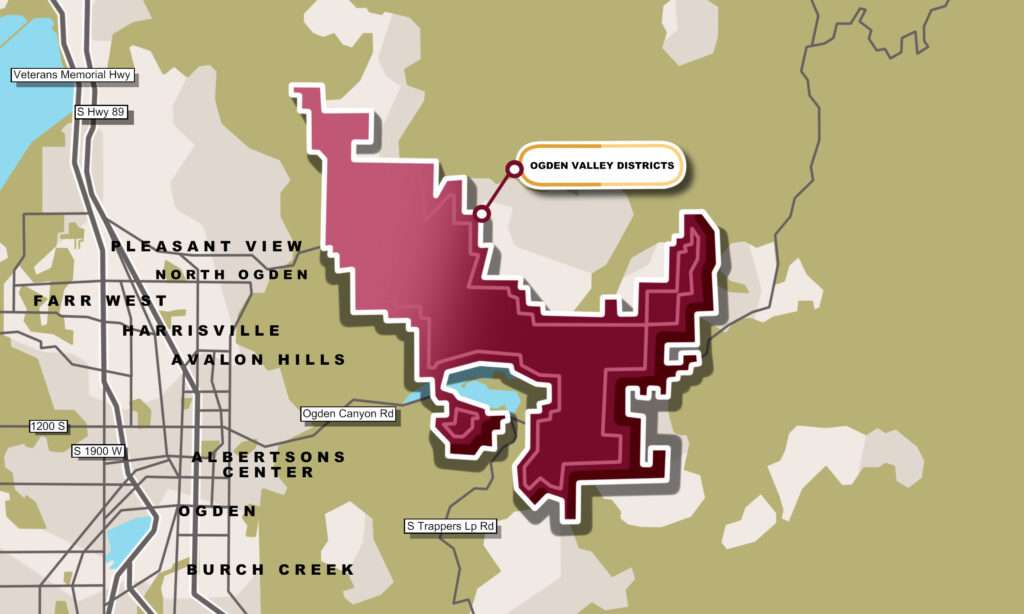 a drawn out map of Ogden Valley